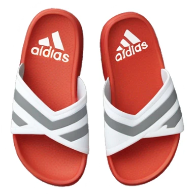 adidas adilettes sandals comfort red, white and grey sticker