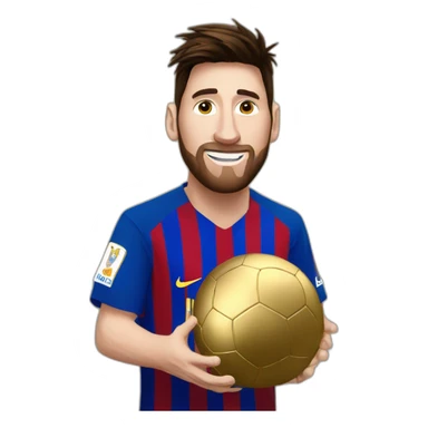 Messi and gold ball sticker