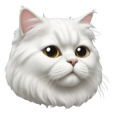 White Persian cat face in profile sticker