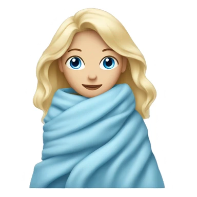 Relaxing blonde woman blue eyes in a blanket  sticker
