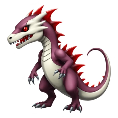 Shiny White Evil Glowing Eldritch Marowak-Salandit-Duskull-Darkdramon-fusion with bloody red markings sticker