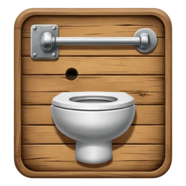 Wooden sign, toilet sticker