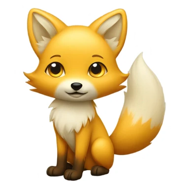 Young yellow fox with two tails sticker
