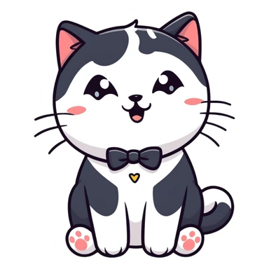 crying tuxedo cat sticker