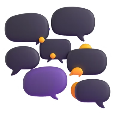 multiple chat bubbles connected together in a group conversation sticker