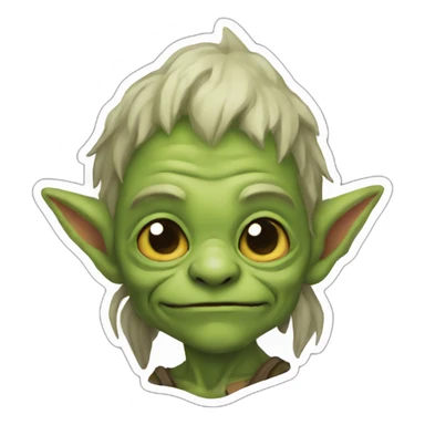 minimal cute goblin sticker sticker