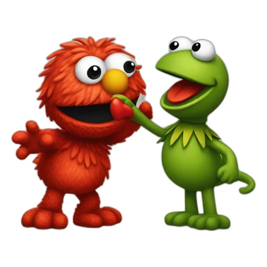 elmo fighting with pepe sticker