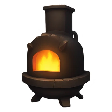 dark iron furnace fire face sticker