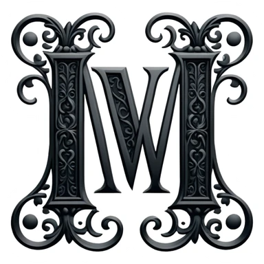 Letter "M" in Gothic style sticker