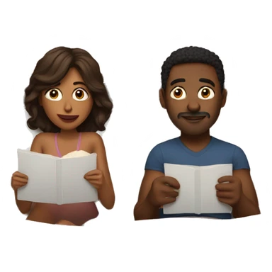 Couple watching movies in bed sticker