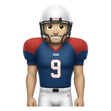 A caucsian football player sticker