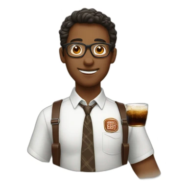 Nerd with root beer sticker