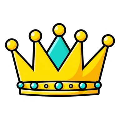 cartoonish shiny crown with sparkles sticker