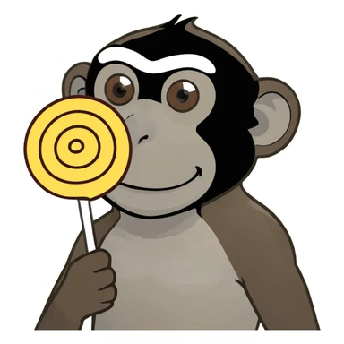 Monkey with a ￼big lollipop  ￼ sticker