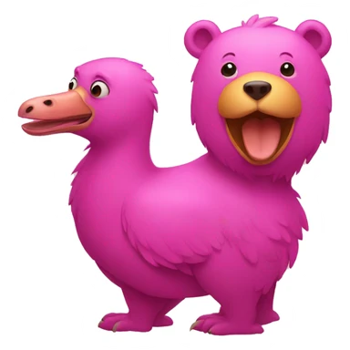 a bear and a pink dodo sticker