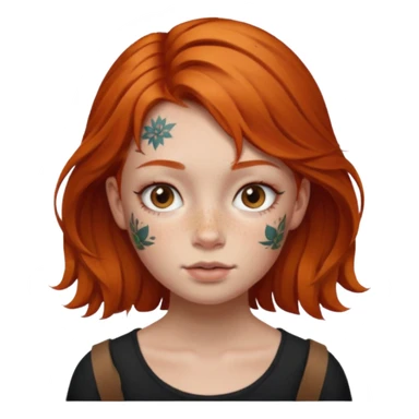 ginger hair and little face tattoo pirate girl sticker