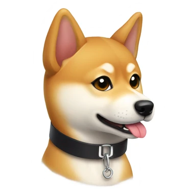 shiba inu with collar indoors sticker