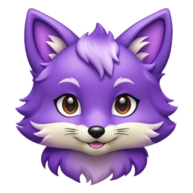 glitter purple and cian fox sticker