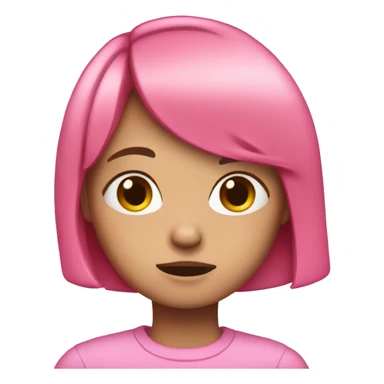 girl with pink bob crying  sticker