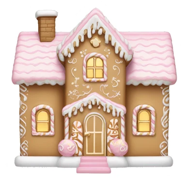 light pink and gold and white gingerbread house sticker