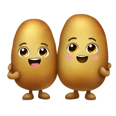 two potato holding hands sticker