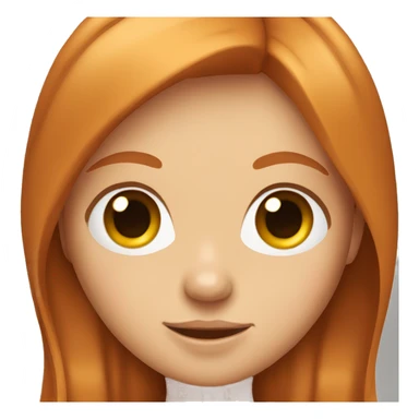 emoji ginger girl with brown eyes and straight hair sticker