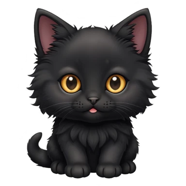 really cute black kitten sticker