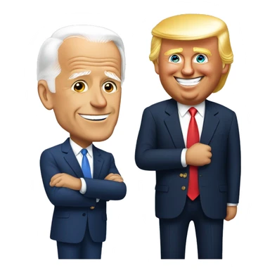 Joe biden and trump loving each other sticker