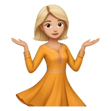 young woman in a kurta twirling sticker