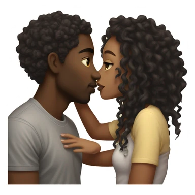 Me kissing my brown skin girlfriend with dark curly hair. I am black and have a septum piercing, and blonde locs. She has a septum piercing aswell. sticker