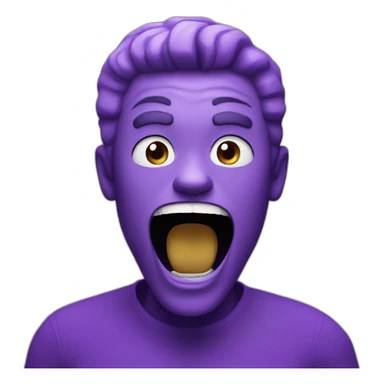purple guy yelling sticker