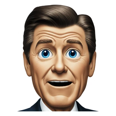 Ronald Reagan is scared blue eyes sticker