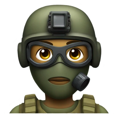Special Forces Soldier wearing mask with night vision goggles sticker
