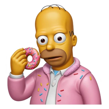 homer simpson with a donnut sticker