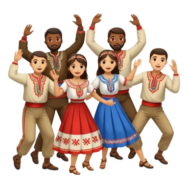 Serbian kolo dancing sticker