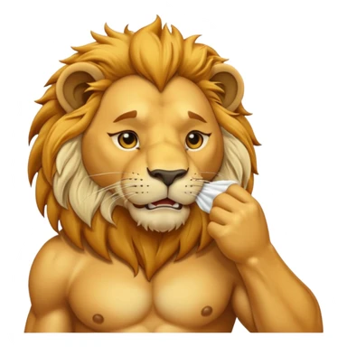 lion wiping its nose sticker