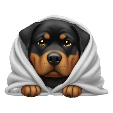 Rottweiler sleeping in blanket sticker