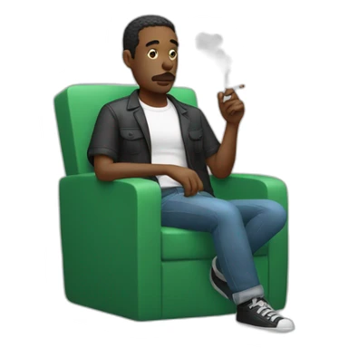 Man chilling and smoking sticker