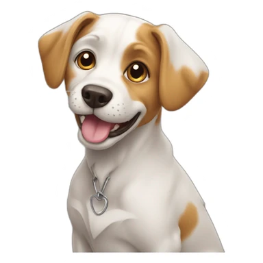 Chat sur un chien sticker