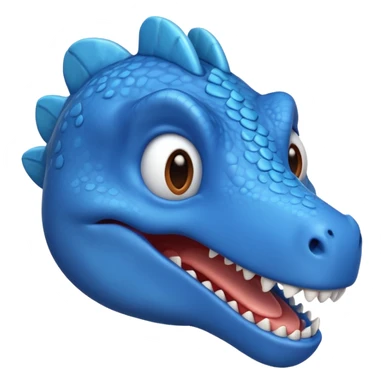 smiling blue dinosaur head sticker