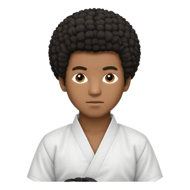 black karate instructor with afro hair and a low taper haircut, and a small fade on the sides sticker