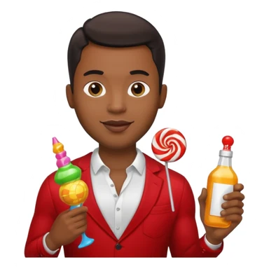Sexy black man hold a bottle and a lollipop sticker