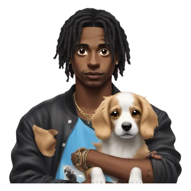 Playboy carti holding a dog sticker