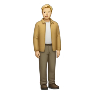 A white man standing sideways sticker