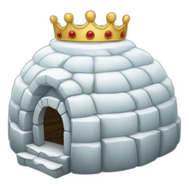 igloo with king crown on top sticker