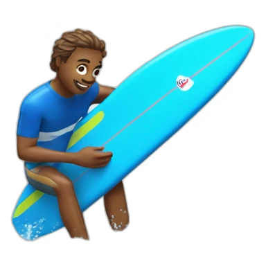 surfing while drinking fiji water sticker