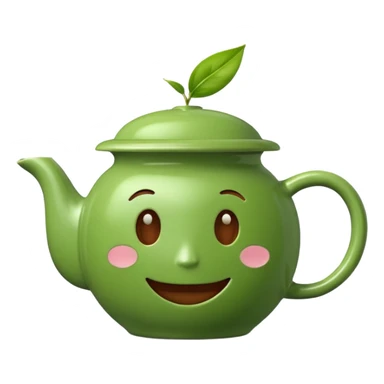 tea pod emoji with a smiling face sticker