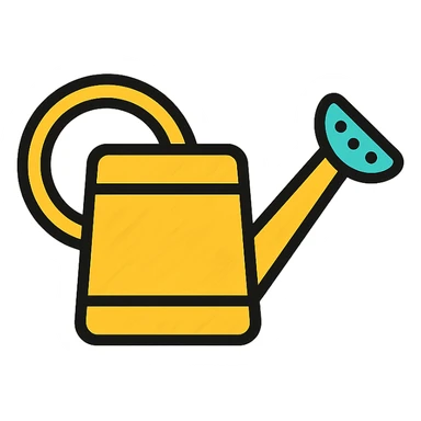 color outline icon of a watering can sticker