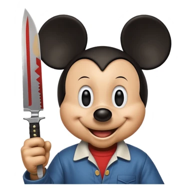 Knife in hand micky sticker