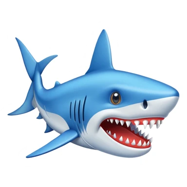 Un tiburón con zapatillas azules sticker